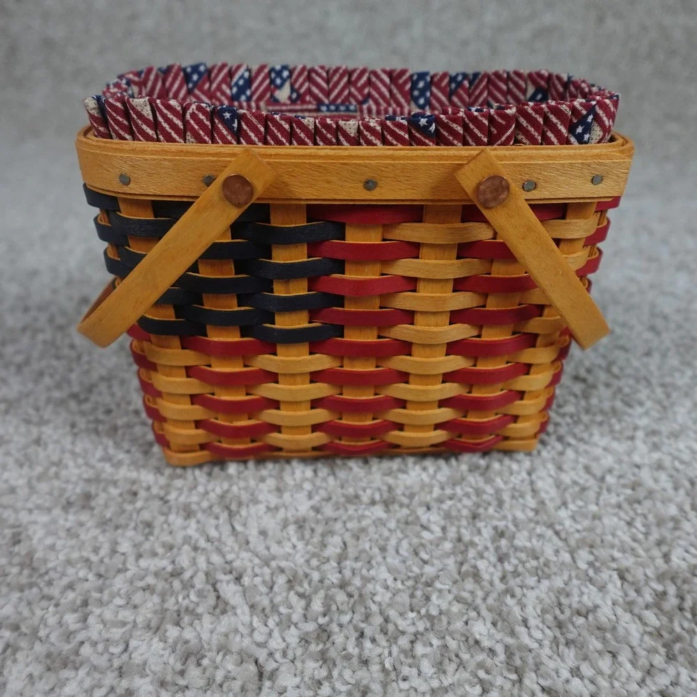 Longaberger‎ 2002 Collectors Club Miniature Flag Basket Red White Blue Patriotic